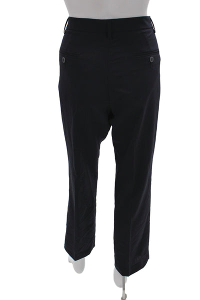 Gunex Women Black Virgin Wool Dress Pants Button Closure Size 8