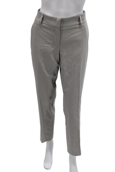 Gunex Womens Dress Pants Gray Button Solid Cotton Size 8