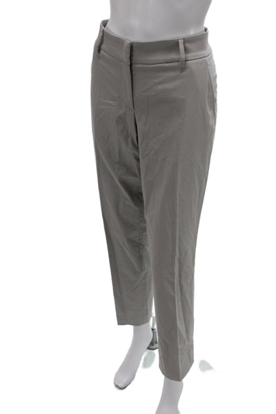 Gunex Womens Dress Pants Gray Button Solid Cotton Size 8