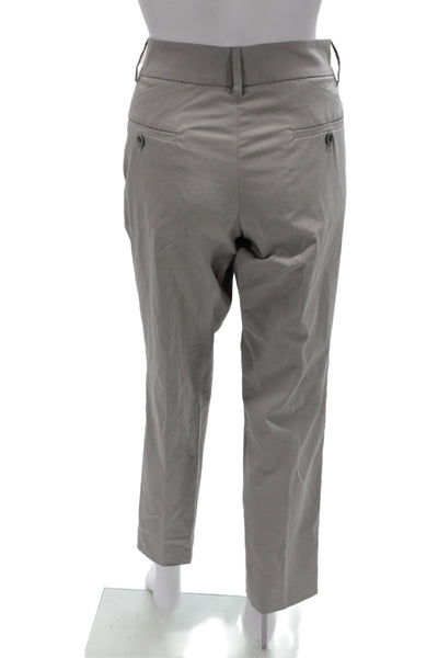 Gunex Womens Dress Pants Gray Button Solid Cotton Size 8