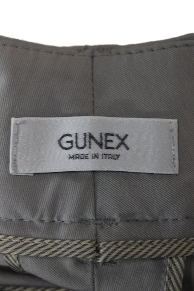 Gunex Womens Dress Pants Gray Button Solid Cotton Size 8
