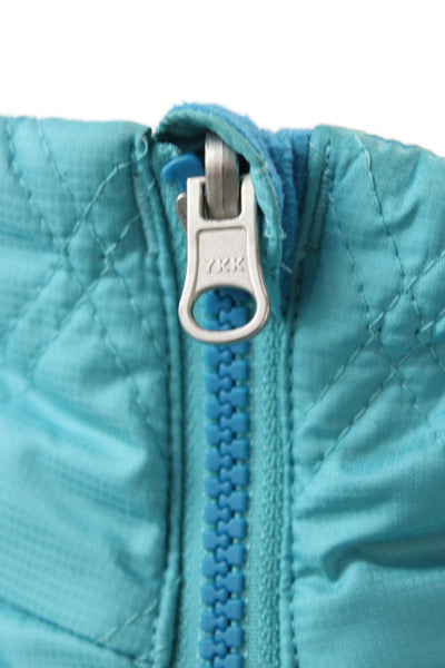 Marmot Womens Quilted Argyle Blue Zip Jacket Long Sleeve Synthetic Size S