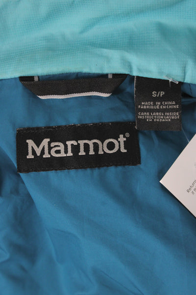 Marmot Womens Quilted Argyle Blue Zip Jacket Long Sleeve Synthetic Size S
