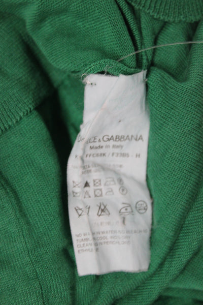 Dolce & Gabbana Women Cardigan Green Round Neck 100% Cotton Long Sleeve Size S
