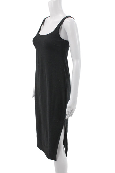 Beyond Yoga Womens Tank Dress Black Scoop Neck Midi Athleisure Size M