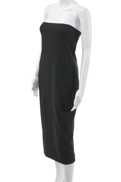 Beyond Yoga Women Bodycon Mid-Calf Dress Black Off Shoulder Sleeveless Size S