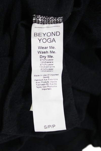 Beyond Yoga Women Bodycon Mid-Calf Dress Black Off Shoulder Sleeveless Size S
