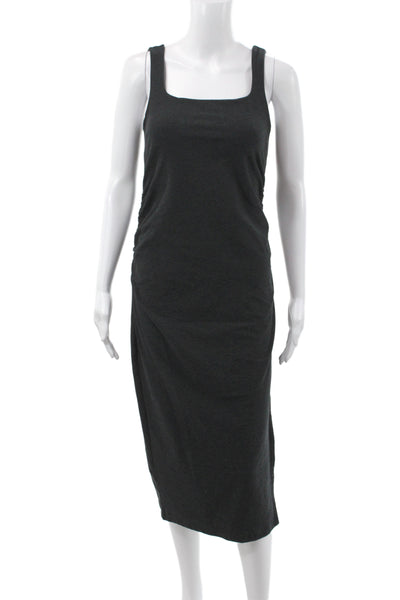 Beyond Yoga Women Maternity Tank Dress Gray Sleeveless Square Neck Midi Size S