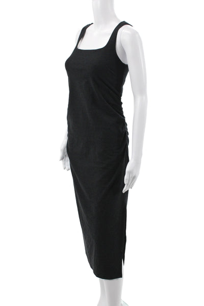 Beyond Yoga Women Maternity Tank Dress Gray Sleeveless Square Neck Midi Size S
