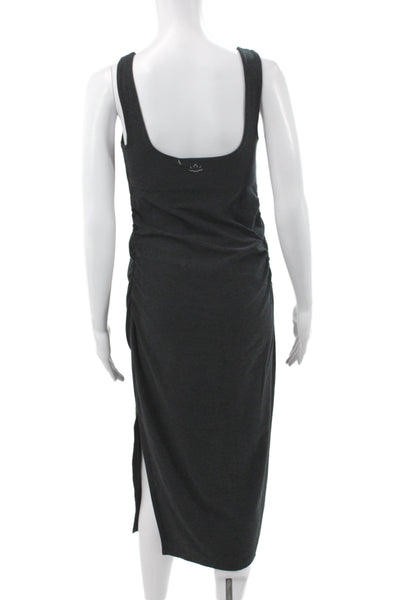 Beyond Yoga Women Maternity Tank Dress Gray Sleeveless Square Neck Midi Size S