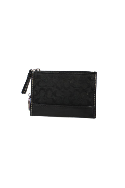 Coach Women's Zip Closure Monogram Coin Wallet Black