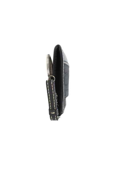Coach Women's Zip Closure Monogram Coin Wallet Black