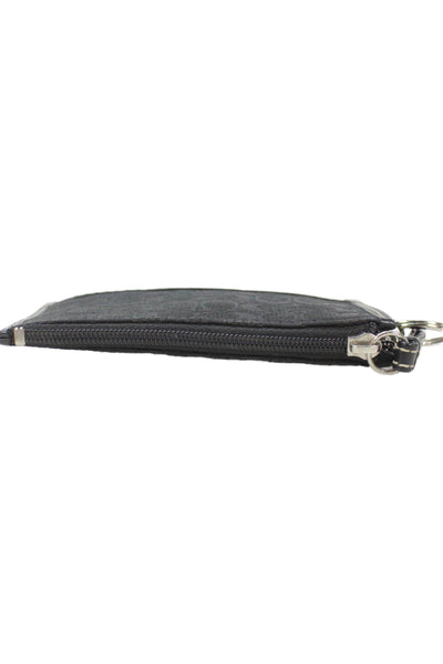 Coach Women's Zip Closure Monogram Coin Wallet Black
