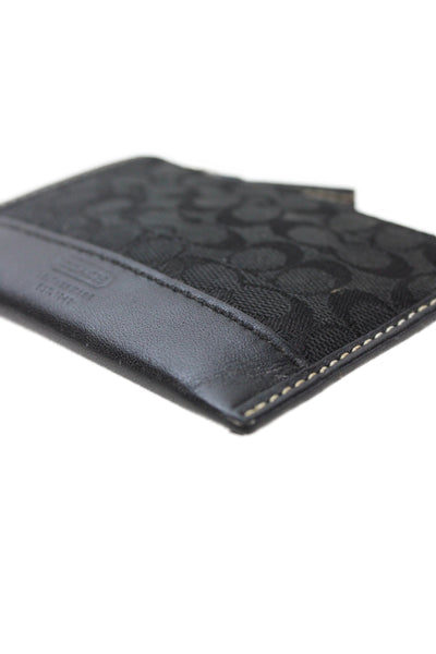 Coach Women's Zip Closure Monogram Coin Wallet Black