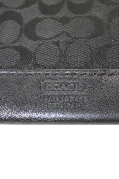 Coach Women's Zip Closure Monogram Coin Wallet Black