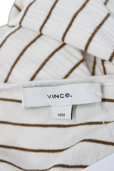 Vince Women Basic Scoop Neck 3/4 Sleeve Ivory T-Shirt Size M