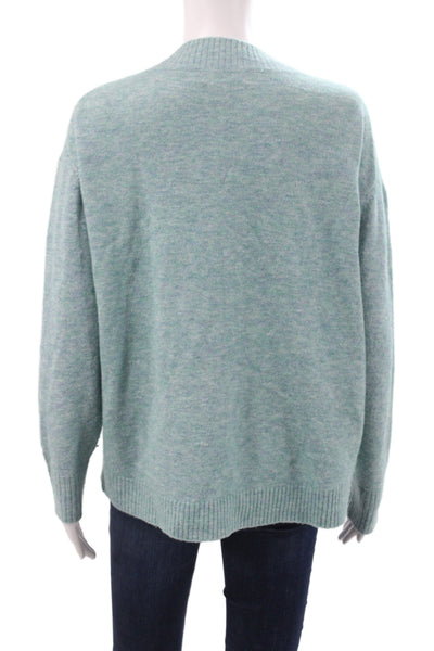 Hatch Womens V-Neck Pullover Sweater Green Acrylic Blend Size 1