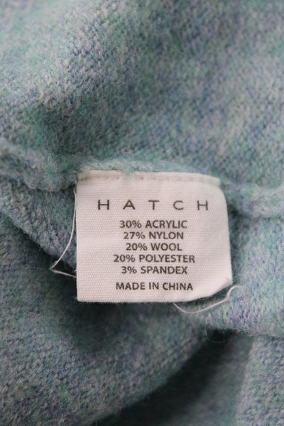 Hatch Womens V-Neck Pullover Sweater Green Acrylic Blend Size 1