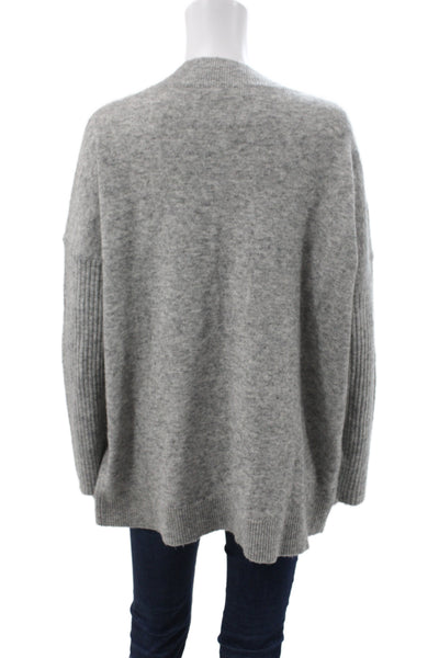 Hatch Womens V-Neck Pullover Sweater Gray Long Sleeve Size 3