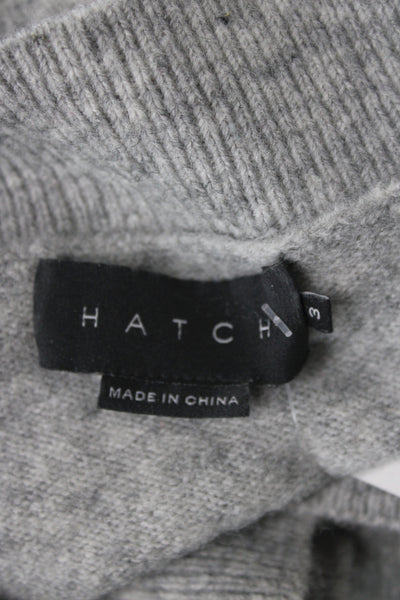 Hatch Womens V-Neck Pullover Sweater Gray Long Sleeve Size 3