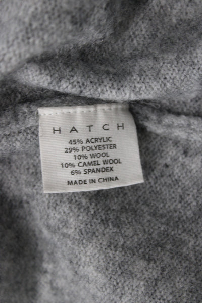 Hatch Womens V-Neck Pullover Sweater Gray Long Sleeve Size 3