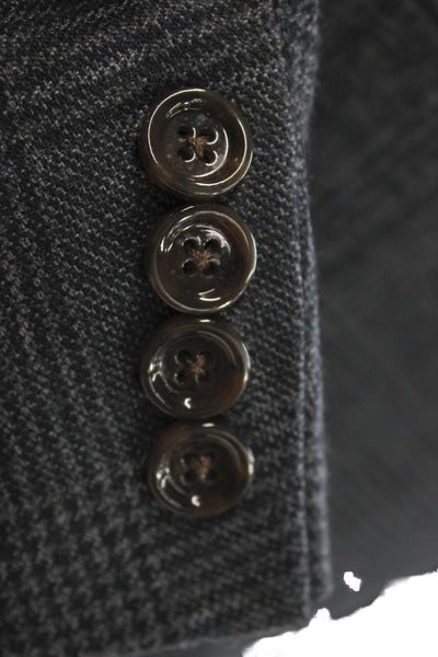 J Crew Mens Gray Plaid Wool Blazer Button Size 38