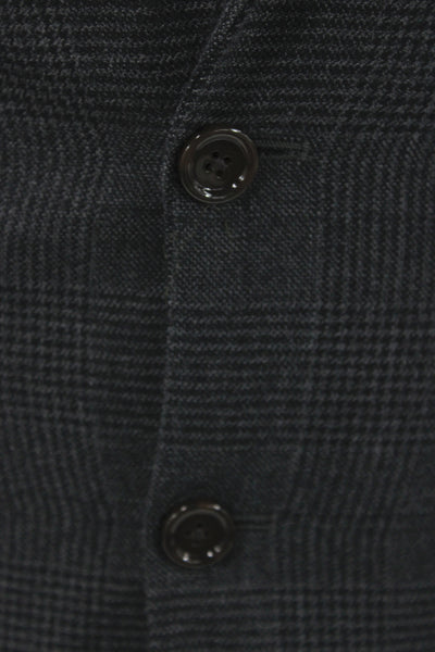 J Crew Mens Gray Plaid Wool Blazer Button Size 38