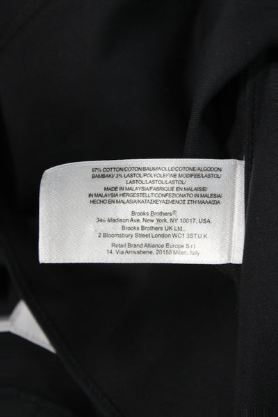 Brooks Brothers Women Black Collared Long Sleeve Button-Up Top Size 6