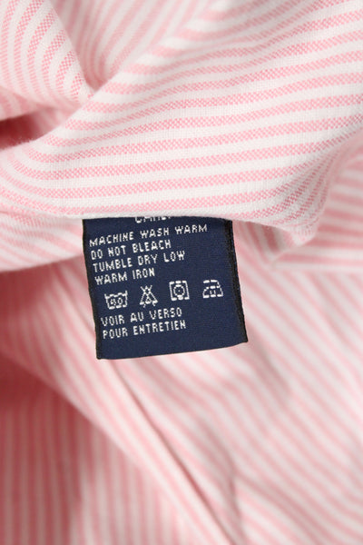Ralph Lauren Blue Label Women Pink Striped Long Sleeve Button-Up Size 10