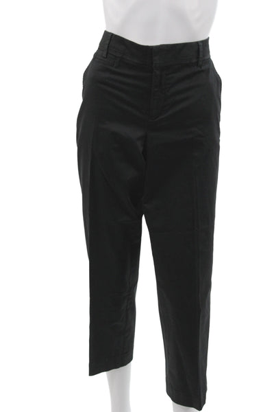 Vince Women Ankle Pants Black Cotton Button Inseam 27 Size 10