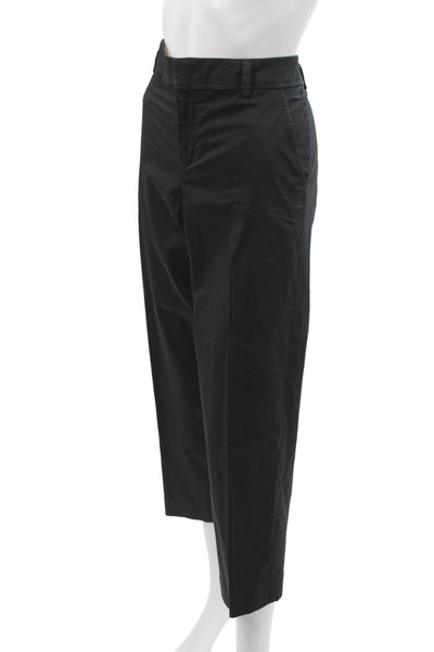 Vince Women Ankle Pants Black Cotton Button Inseam 27 Size 10