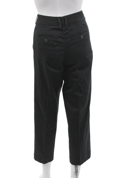 Vince Women Ankle Pants Black Cotton Button Inseam 27 Size 10