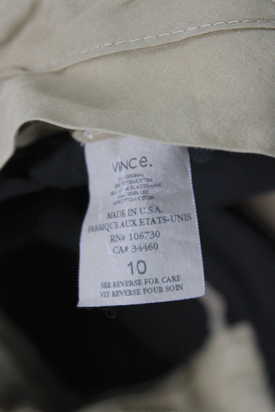 Vince Women Ankle Pants Black Cotton Button Inseam 27 Size 10