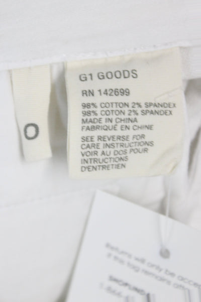 G1 All Purpose Goods Women Chino Pants White Button Closure Size 0