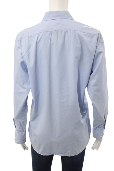 Ralph Ralph Lauren Womens Blue Collared Button-Up Cotton Long Sleeve Size 2