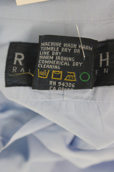 Ralph Ralph Lauren Womens Blue Collared Button-Up Cotton Long Sleeve Size 2