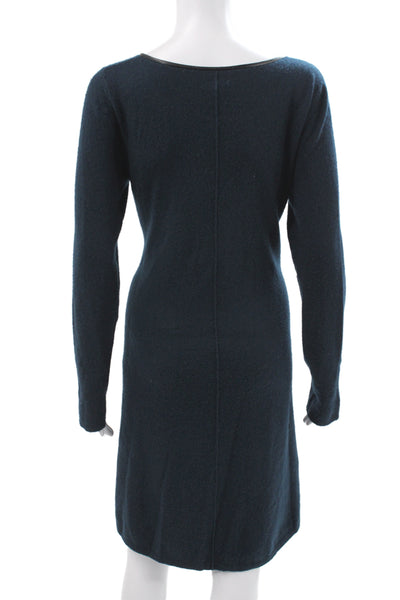 Repeat Womens Sweater Dress Blue Wool Long Sleeve Round Neck Size 40