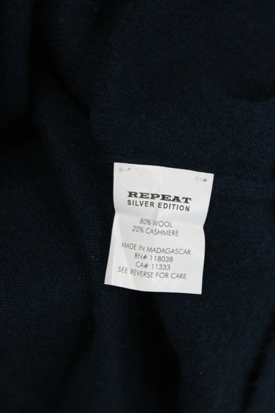 Repeat Womens Sweater Dress Blue Wool Long Sleeve Round Neck Size 40