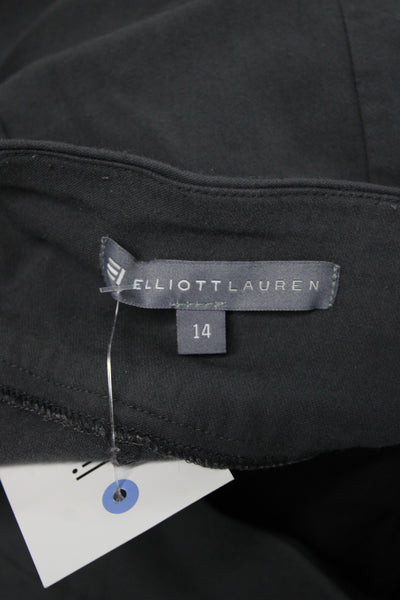 Elliott Lauren Women Ankle Pants Gray Viscose Pull On Size 14