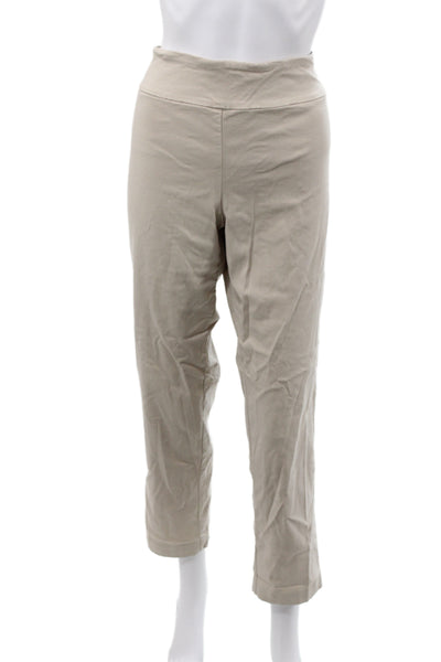 Elliott Lauren Womens Ankle Pants Beige Viscose Pull On 28 Inseam Size 14