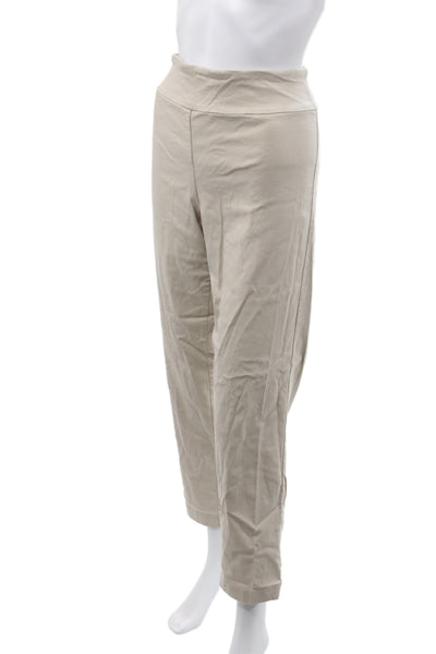 Elliott Lauren Womens Ankle Pants Beige Viscose Pull On 28 Inseam Size 14