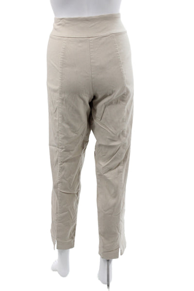 Elliott Lauren Womens Ankle Pants Beige Viscose Pull On 28 Inseam Size 14