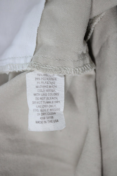 Elliott Lauren Womens Ankle Pants Beige Viscose Pull On 28 Inseam Size 14