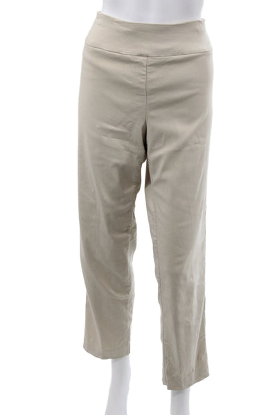 Elliott Lauren Women Beige Ankle Pull On Pants 76% Viscose Size 14