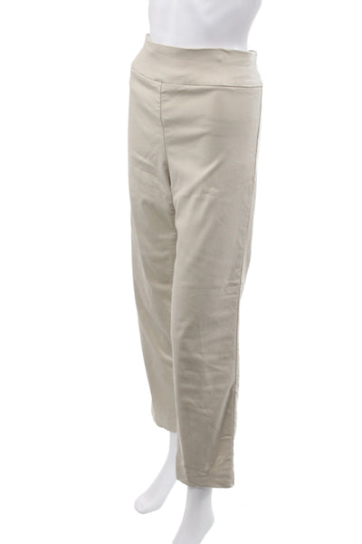Elliott Lauren Women Beige Ankle Pull On Pants 76% Viscose Size 14