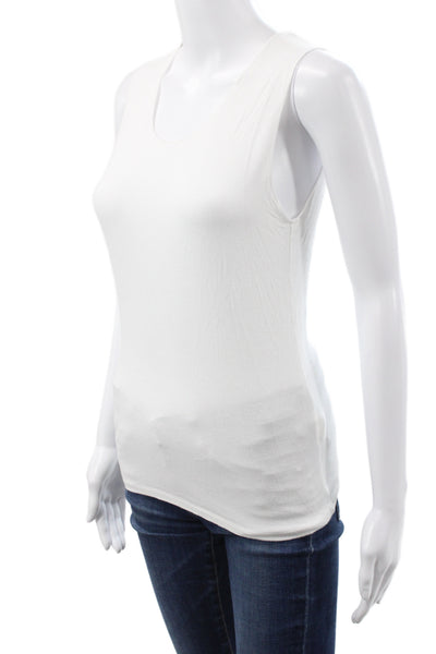 Majestic Paris Women Basic White Tank Sleeveless Scoop Neck Size 3