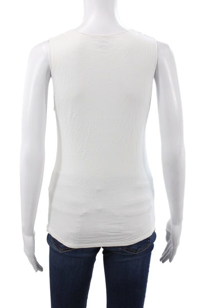 Majestic Paris Women Basic White Tank Sleeveless Scoop Neck Size 3