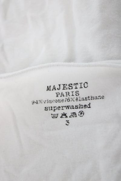 Majestic Paris Women Basic White Tank Sleeveless Scoop Neck Size 3