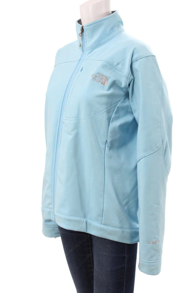 The North Face Women Basic Jacket Blue Zip Long Sleeve Outdoor Size L