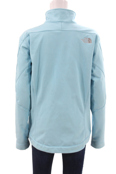 The North Face Women Basic Jacket Blue Zip Long Sleeve Outdoor Size L